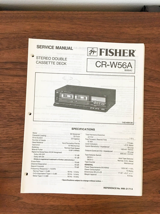 Fisher CR-W56A Cassette Service Manual *Original*