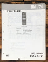 Sony RM-724 Remote Control  Service Manual *Original*