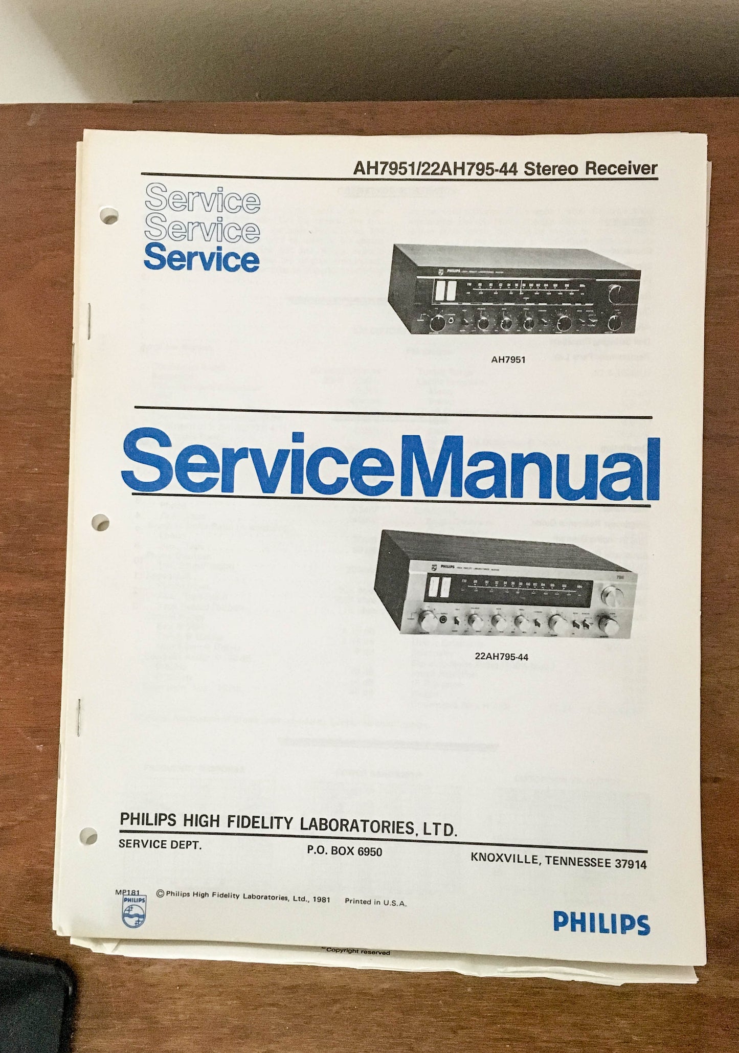 Philips AH7591 22AH795 /44 RECEIVER  Service Manual *Original*