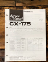 Pioneer CX-175 Cassette Mechanism  Service Manual *Original*