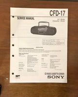 Sony CFD-17 BOOMBOX RADIO  Service Manual *Original*