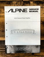 Alpine Model 3555 Power Amplifier  Service Manual *Original*