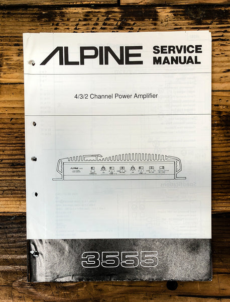 Alpine Model 3555 Power Amplifier  Service Manual *Original*