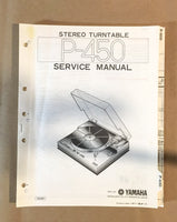 Yamaha P-450 Record Player / Turntable  Service Manual *Original*