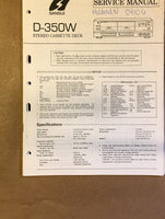 Sansui D-350W Cassette / Tape Player Service Manual *Original* #1