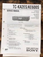 Sony TC-KA2ESA TC-KE600S Cassette  Service Manual *Original*