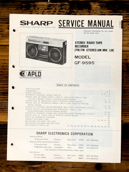 Radio / Boombox Service Manual *Original* – Vintage Audio Store ...