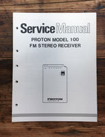 Proton Model 100 Receiver  Service Manual *Original*