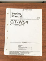 Pioneer CT-W54 CT-W803R Cassette Service Manual *Original*