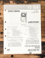 Sony FD-30A TV  Service Manual *Original*