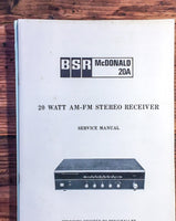 BSR McDonald Model 20A Receiver  Service Manual *Original*