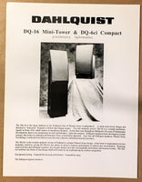 Dahlquist DQ-16 DQ-6ci Speaker  Dealer Spec Sheet *Original*