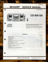 Sharp CD-BA150 Stereo Service Manual *Original*