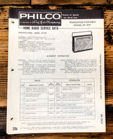 Philco Ford NT-807 NT807 Radio Service Manual *Original*