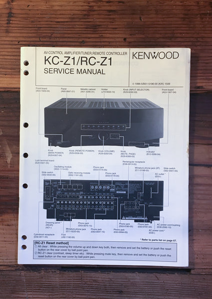 Kenwood KC-Z1 RC-Z1 Amplifier Service Manual *Original*