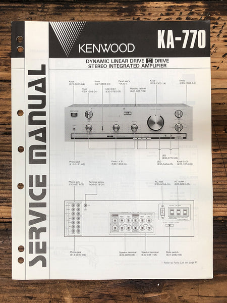 Kenwood KA-770 Amplifier  Service Manual *Original*