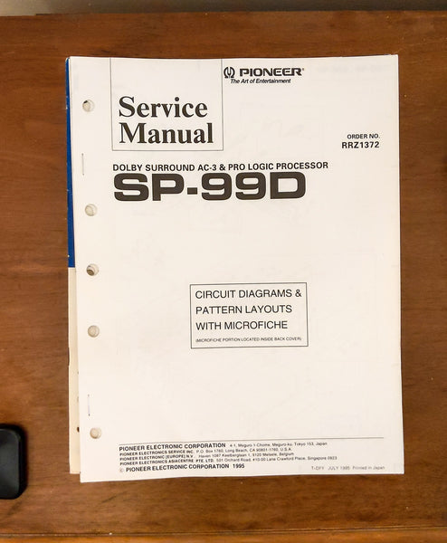 Pioneer SP-99D Logic Processor Service Manual *Original*