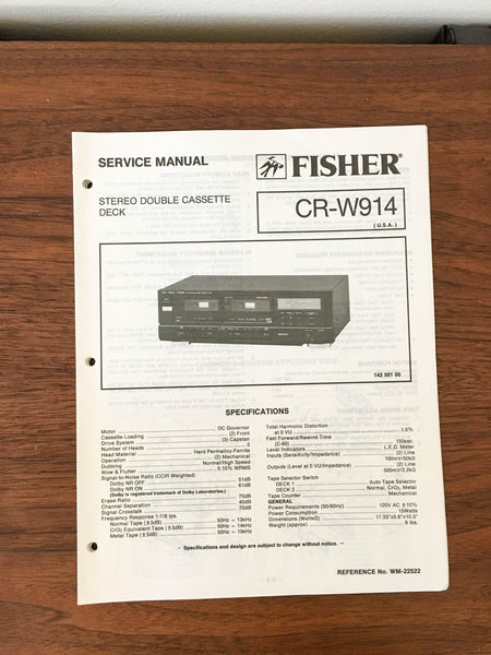 Fisher CR-W914 Cassette Service Manual *Original*