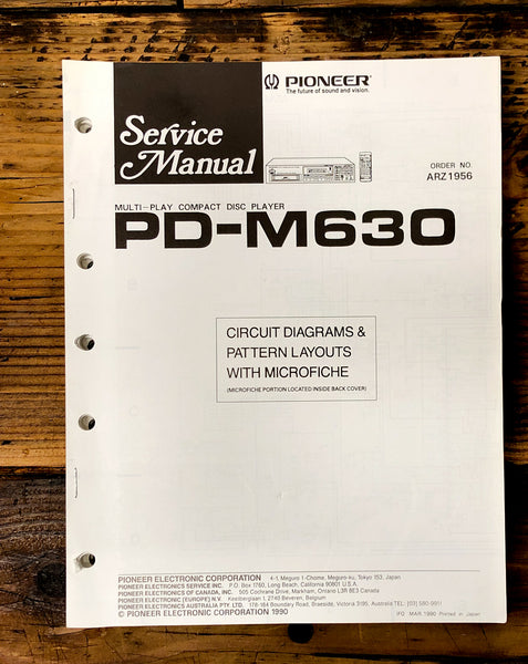 Pioneer PD-M630 CD Player Service Manual *Original*