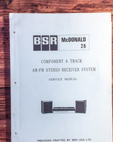 BSR McDonald Model 28 Receiver  Service Manual *Original*