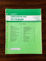 Sony TC-FX500R Cassette Troubleshooting Manual *Original*