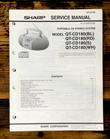 Sharp QT-CD180 Radio Service Manual *Original*