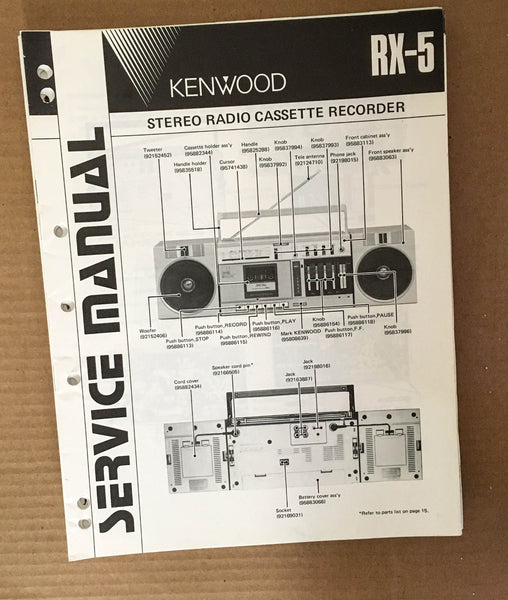 Kenwood RX-5 Stereo Service Manual *Original*