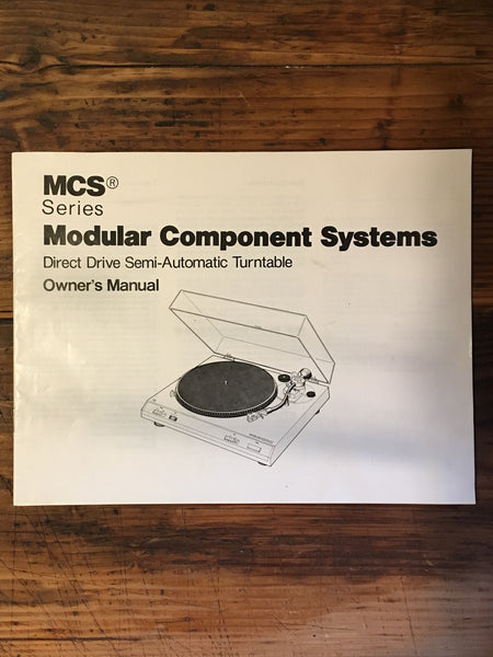 MCS 6603 Direct Drive Turntable Owners / Operating Manual *Original*