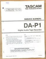 Teac / Tascam DA-P1 DAT Tape Recorder  Service Manual *Original*