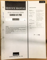 Sansui AT-700 Timer  Service Manual *Original*