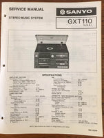 Sanyo GXT110 GXT 110 STEREO Service Manual *Original*