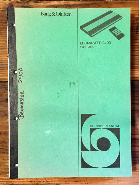 Bang Olufsen B&O  2400 Type 2902  Service Manual *Original* #2