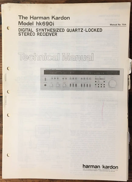 Harman Kardon HK690i HK-690i Receiver Service Manual *Original*