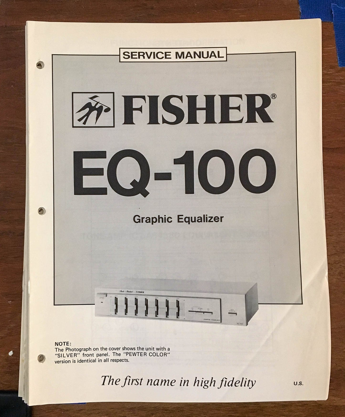 Fisher EQ-100  Service Manual *Original*