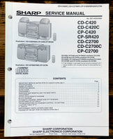Sharp CD-C420 -C420C CP-C420 -SR420 C2700 Stereo Service Manual *Original*