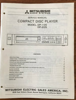 Mitsubishi DP-105 DP-205 CD PLAYER Service Manual *Original*