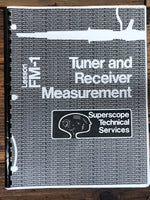 Marantz Lesson FM-1 Tuner and Receiver Measurement  Service Manual *Copy*