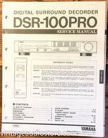 Yamaha DSR-100PRO 100 PRO Surround Decoder  Service Manual *Original*