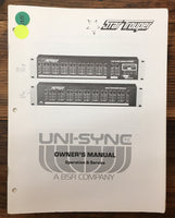 Uni-Sync Star Trouper  Mixer  Operation & Service Manual *Original*