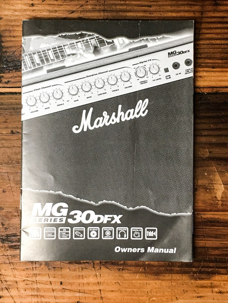 Marshall MG 30 DFX Amplifier / Speaker Owners / User Manual *Original*