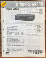 Sony TC-WR9ES TC-WR800 Cassette Deck  Service Manual *Original*