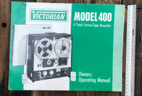 Victorian Model 400 Reel to Reel Owner / User Manual *Original*