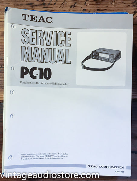 Teac PC-10 Recorder  Service Manual *Original*