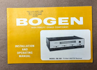 *Original* Bogen DB250 DB-250 Receiver Owners / User Manual