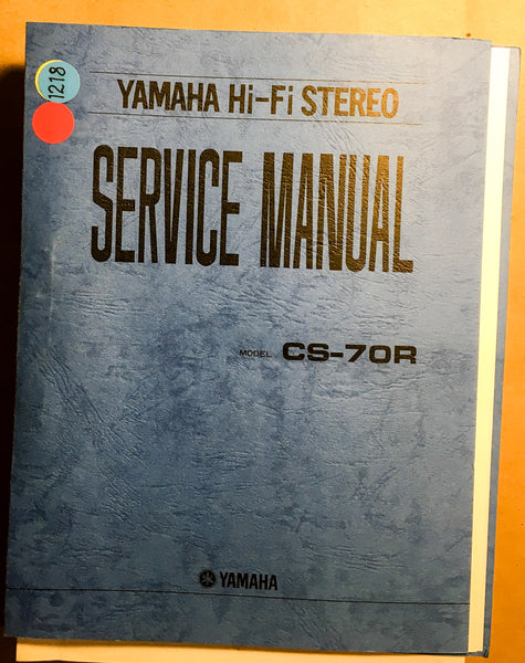 Yamaha CS-70R Receiver  Service Manual *Original*