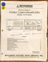 Mitsubishi M-PF3200 Tuner Preamp / Preamplifier  Service Manual *Original*