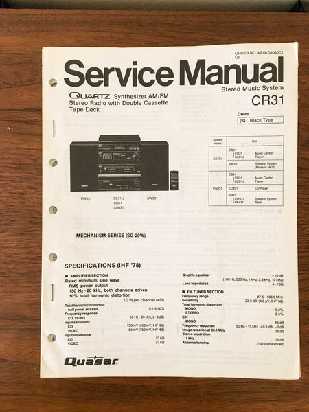 Technics CR31 CR 31  Service Manual *Original*