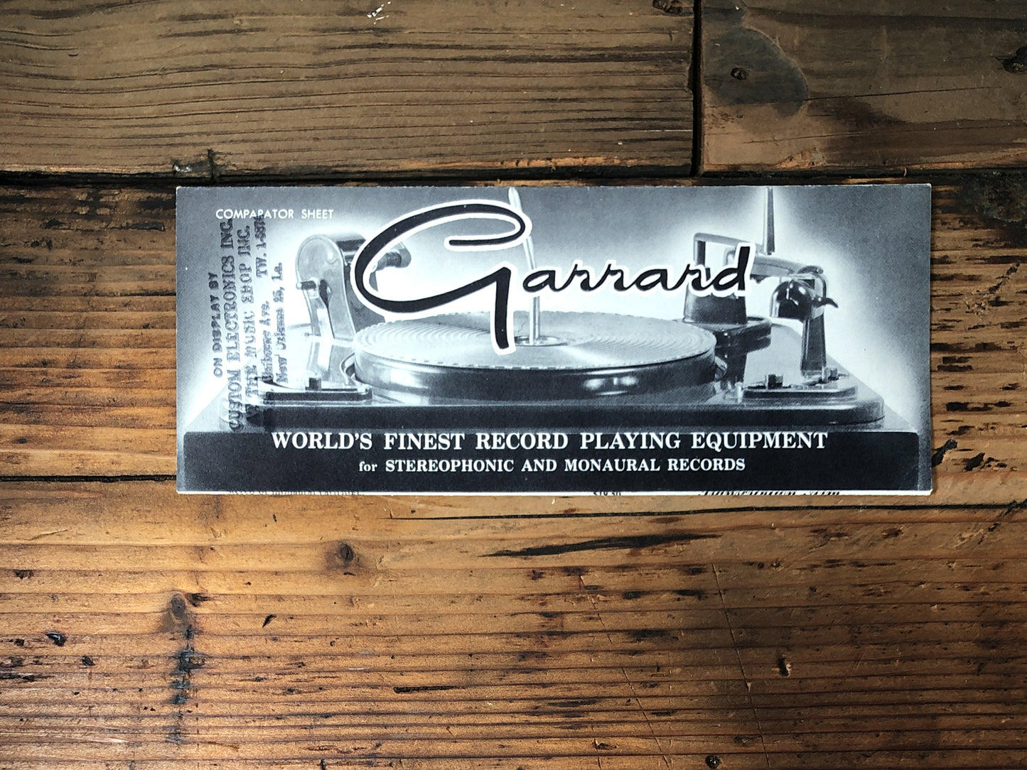 Garrard Model 301 4HF TPA-12 RC98 RC88 RC121  Foldout Dealer Brochure *Orig*