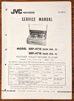 JVC SRP-471E SRP-471 E Record Player / Turntable Service Manual *Original*