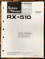 Pioneer RX-510 Cassette  Service Manual *Original*